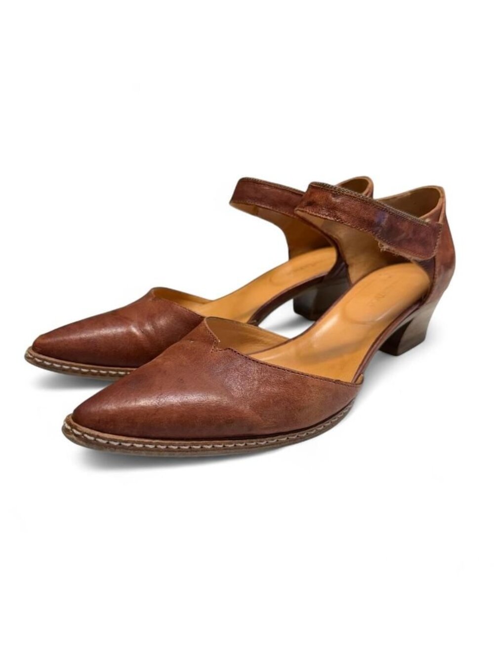 Sundance Coralise Mary Jane Pointed Toe Heeled Flats Women's 37 France Luxury